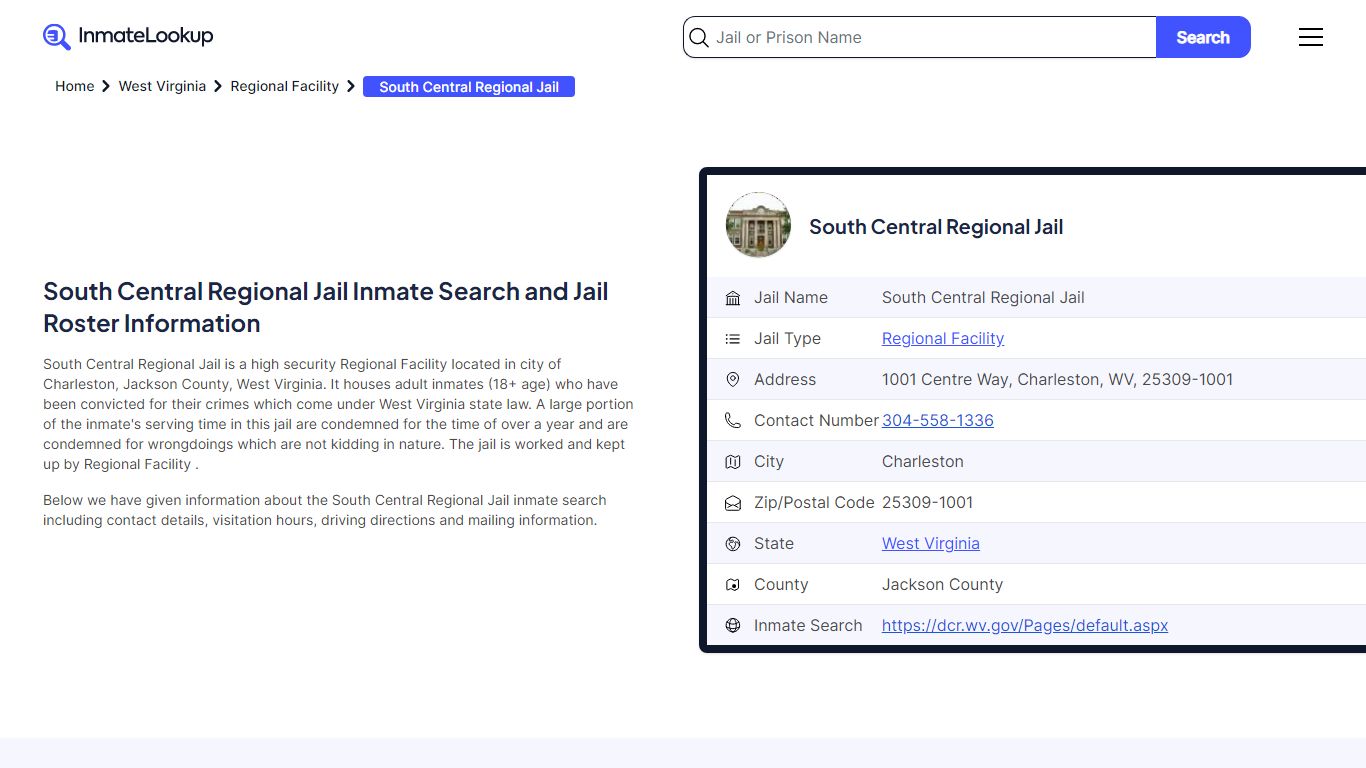 South Central Regional Jail Inmate Search, Jail Roster, Bookings ...